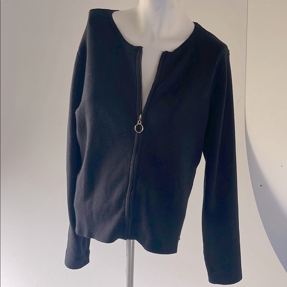 Tahari Black Zip-Up Cardigan - Picture 1 of 4